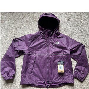 New Women's North Face Antora Rain Parka Jacket Size M Black Currant Purple $130